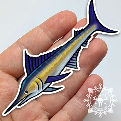 Blue Marlin - Silver Vinyl Sticker