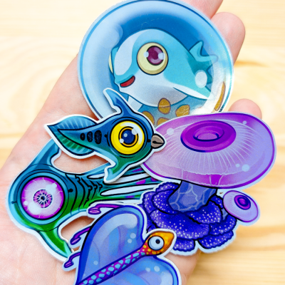 Subnautica - Silver Vinyl Sticker Set