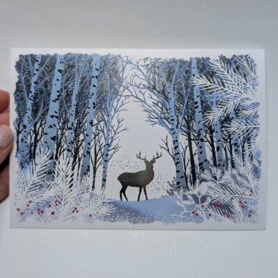 Silver Deer - Greeting Card